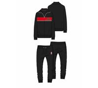 Tuta Homewear Uomo in Cotone Full Zip AC Milan Prodotto Ufficiale Art. F10 2025 (Nero, XL)