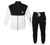 Juventus, Tuta da Casa da Uomo, Pigiama Homewear in Felpa Garzata, Felpa con Full Zip e Pantalone con Coulisse in Vita, con Logo Juventus Lato Cuore, Nero, Taglia XL
