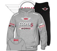 TUTA HOODIE PRINTED MINI COOPER S JOHN WORKS CON CAPPUCCIO MAGLIA POLO COL N/N