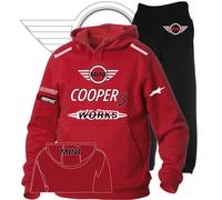 TUTA HOODIE PRINTED MINI COOPER S JOHN WORKS CON CAPPUCCIO MAGLIA POLO COL R/N