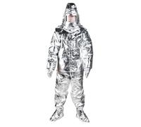 Tuta ignifuga, anti-radiazioni termiche, resistente alle alte temperature, resistente al calore da 1000 a 1200 °C, in tessuto ignifugo composito in foglio di alluminio(1000℃,Large)