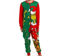 Tuta Il Grinch per bambini e ragazzi, pigiama a maniche lunghe verde/rosso (DE/NL/SE/PL, Numerico, 98, 104, Regular)