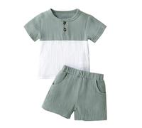 Tuta in due pezzi, a maniche corte e pantaloncini, per ragazze, neonati, multicolore, a maniche corte e pantaloncini, per battesimo, verde, 2-3 Jahre