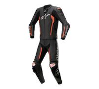 Alpinestars Missile V2, tuta in pelle 2pz. 48 male Nero/Rosso Fluo