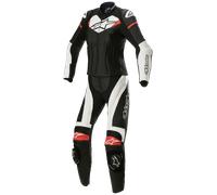 Alpinestars Stella GP Plus Ladies Two Piece Tuta in pelle per moto, nero-bianco-rosso, taglia 46 per donne