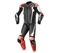 Alpinestars Absolute V2 Tuta in pelle da moto monopezzo, nero-bianco-rosso, taglia 46 per maschi