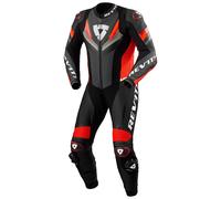 Tuta in pelle da moto Revit Quantum 3 antracite-rosso fluo 50