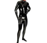 Tuta in pelle da uomo, cosplay, tuta sexy in pelle sintetica, collant, servo maschio, tuta in lattice di gomma for adulti, for uomini e donne, unisex(Nero,E4XL(195cm/98kg))