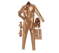 Tuta in pelle da uomo, cosplay, tuta sexy in pelle sintetica, collant, servo maschio, tuta in lattice di gomma for adulti, for uomini e donne, unisex(Picture color,EXXL(185cm/84kg))