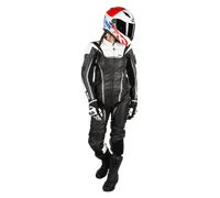 Tuta in Pelle Donna 2 Pezzi iXS Sport LD RS-1000 Nero-Bianco-Argento Donna 36 (XS)