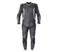 GMS-Moto GR-1, tuta in pelle 2 pezzi. 46 male Nero/Grigio/Bianco