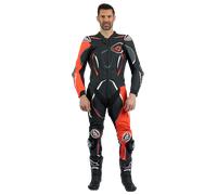 Ixon Demonio Tuta in pelle da moto di un pezzo, nero-bianco-rosso, taglia 3XL per maschi
