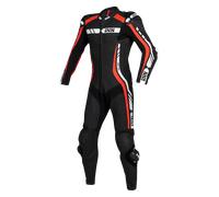 IXS Sport RS-800 1.0 Tuta in moto un pezzo, nero-bianco-rosso, taglia 60