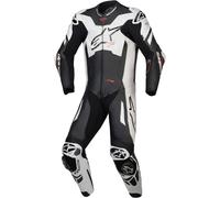 Tuta in pelle monopezzo Alpinestars GP Plus V4 Sprint, compatibile con Tech-air, nera, bianca e rossa fluo 56