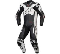Tuta in pelle monopezzo Alpinestars GP Plus V4 Sprint, compatibile con Tech-air, nera, bianca e rossa fluo 54