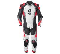GMS Tuta in pelle da moto GRC-1 monopezzo nero/bianco/rosso taglia 56 da uomo