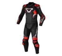 Macna Armadyl Tuta in pelle da moto a due pezzi traforata, nero-bianco-rosso, taglia 48 per maschi