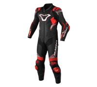 Macna Armadyl Tuta in pelle da moto monopezzo traforata, nero-bianco-rosso, taglia 48 per maschi