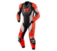 Tuta da moto Revit One Piece Hyperspeed 3 grigio chiaro-rosso fluo 54