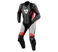 Revit Control, tuta in pelle 1pz. traforata 56 male Nero/Rosso Fluo