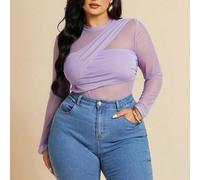 Tuta intera asimmetrica in pizzo nero con maniche lunghe e trasparente, adatta per cocktail festa, appuntamenti romantici, come strato base in autunno/inverno, feste, eventi formali, tuta in rete, per