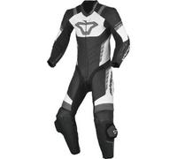 Macna Varshall Junior perforato bambini un pezzo moto tuta in pelle, nero-bianco, taglia M L