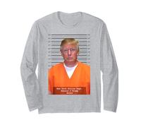 Tuta Intera con Scritta President Trump Mug Shot Parody Behind Bars Maglia a Manica