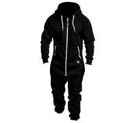 Tuta intera da uomo con coulisse, tuta sportiva ampia, da jogging nera taglia S