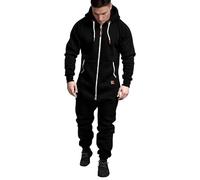 Tuta intera da uomo con coulisse, tuta sportiva ampia, da jogging, nera, taglia S