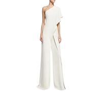 Tuta Intera Donna Elegante Jumpsuit Tutina Lunghe a Gamba Larga Pantaloni Cerimonia Lungo Elegante Senza Maniche Jumpsuit Tinta Unita Monopezzo Monospalla Cocktail Sera Playsuit Overall Romper