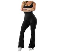 Tuta Intera Donna Elegante Modellante lunghe Jumpsuits Aderente Elasticizzati a Maniche Senza Sexy Contenitiva Cuciture Bodysuit Sportiva Scoperta Schiena Estiva Fitness Yoga Monopezzi #0403Y
