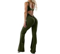 Tuta Intera Donna Elegante Modellante lunghe Jumpsuits Aderente Elasticizzati a Maniche Senza Tutina Sexy Contenitiva Senza Cuciture Bodysuit Sportiva Scoperta Schiena Estiva Fitness Yoga Monopezzi