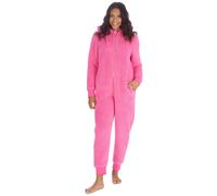 Tuta Intera Fleece Polished Morbida Con Cappuccio Zip Per Donne