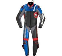 Spidi DP-Progressive Perforated Pro Costume intero in pelle per moto, nero-rosso-blu, taglia 52