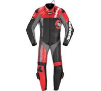 Spidi DP-Progressive Perforated Pro Costume intero in pelle per moto, nero-rosso, taglia 52