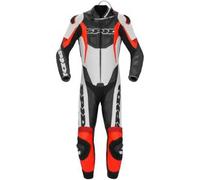 Tuta Intera In Pelle Spidi Sport Warrior Perforated Pro Nero Rosso UOMO 50