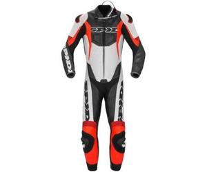 Tuta Intera In Pelle Spidi Sport Warrior Perforated Pro Nero Rosso UOMO 50