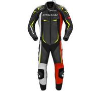 TUTA PELLE SPIDI TRACK WIND PRO - Taglia: 50, Colore: Rosso-Giallo Fluo