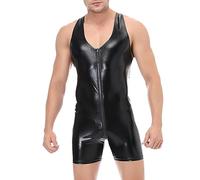 Tuta Intima Maschile Verniciata Catsuit Fetichistico Verniciato Uomo Sexy Intera Per Performance Discoteca Aderente Con Aperture Laterali Jumpsuit Lucido Intimo Provocante Costume Party Lingerie