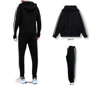 TUTA INVERNALE APERTA BANDE CAPPUCCIO COMPLETO SPORT FELPA ELASTICA CASA SPORT