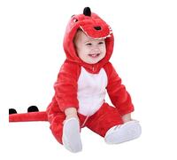 Tuta invernale da neve per neonato con Pelliccia Bambino Inverno Cappuccio Denso Tutina in Pile Cappotto Pagliaccetto Footed Anteriore Spesso Unisex Kids