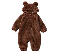 Tuta invernale da neve per neonato Infant-And-Toddler-Bodysuit in Flanella Playsuit Snowsuit Romper Pile Bambino e Body a Maniche Lunghe con Cerniera Unisex Kids