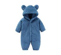Tuta invernale da neve per neonato Piedi Inverno Tutina Bambini Pagliaccetto con Cappuccio Addensare Caldo Flanella Bambina Cappotto Footed Anteriore Unisex Kids