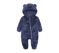 Tuta invernale da neve per neonato Piedi Inverno Tutina Cappuccio, Addensare Caldo Pigiama Snowsuit Romper Bambina Fleece Footed Jumpsuit Pram Toddler One Piece tute