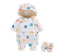 Tuta invernale da neve per neonato Tutine Pagliaccetto in Flanella Playsuit Cappuccio Cappotto Footed Anteriore Inverno Spesso Calda Bambina Ragazzo