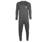 TUTA ITALIA 100 UOMO IN FELPA GRIGIO SCURO MELANGE Tg. 2XL