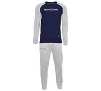 TUTA ITALIA 104 G/COLLO IN FELPA CON BANDA BLU/GRIGIO CHIARO Tg. XL