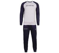 TUTA ITALIA 104 G/COLLO IN FELPA CON BANDA GRIGIO CHIARO/BLU Tg. S