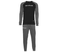 TUTA ITALIA 104 G/COLLO IN FELPA CON BANDA GRIGIO SCURO/NERO Tg. S