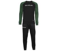TUTA ITALIA 104 G/COLLO IN FELPA CON BANDA NERO/VERDE Tg. 2XL